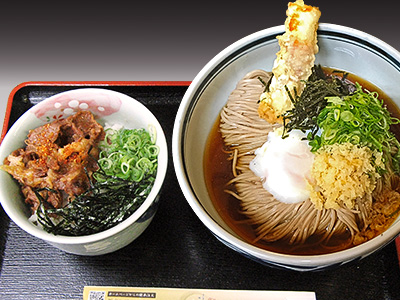 肉めし付きぶっかけうどんそば定食